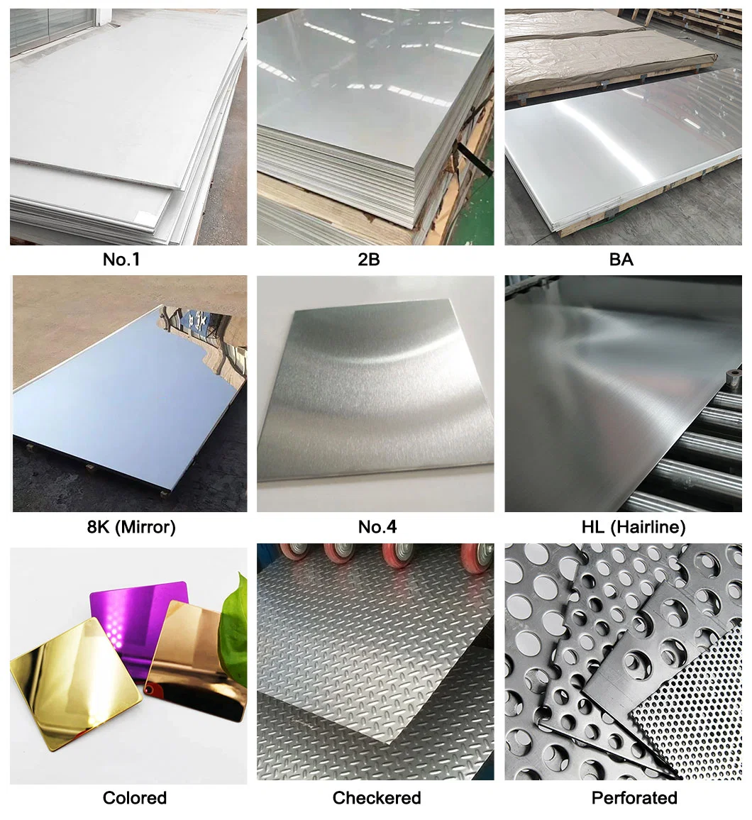China Factory Ss Plate ASTM 201 304 316 316L 410 420 430 Hot Cold Rolled No. 1 2b Ba No. 4 Hl Brushed Mirror Polished Stainless Steel Sheet